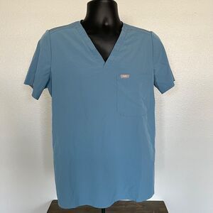 FIGS Catarina Scrub Top Blue Womens Medium Technical Collection Short Sleeve